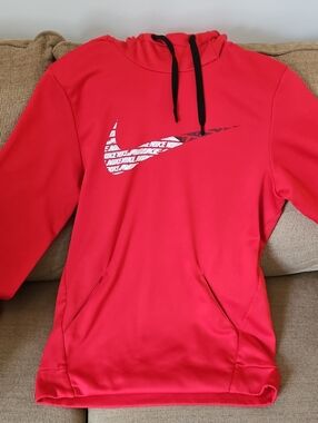 Nike Red Crewneck Hoodie with White Swoosh